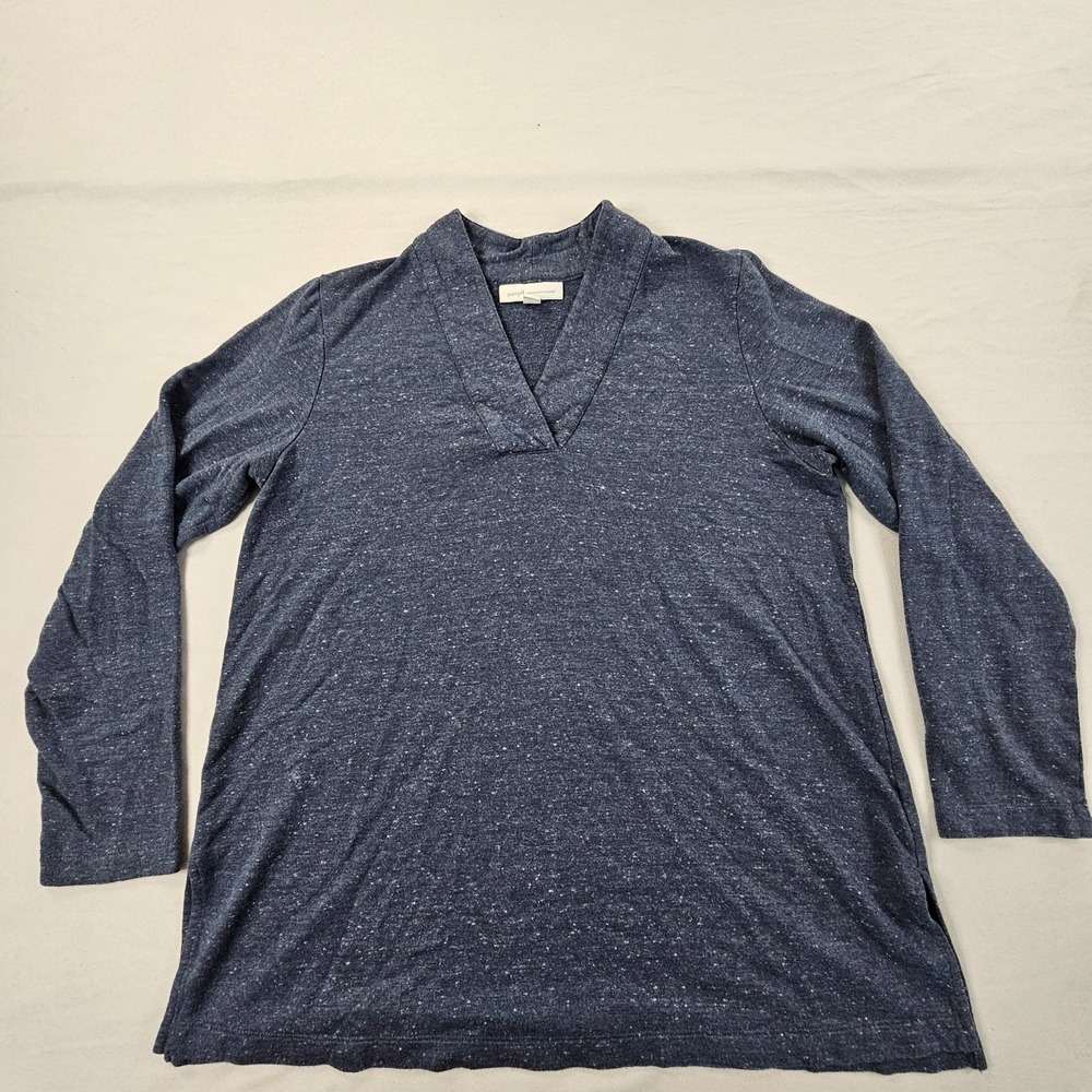 Pure Jill Tranquility Fleece Blue Long Sleeve Top Women's S